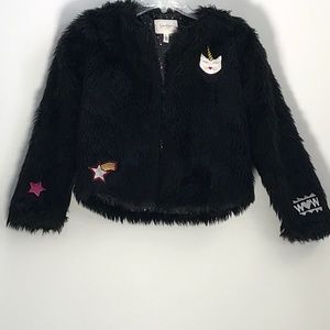 GIRLS FUR JACKET SIZE 14-16